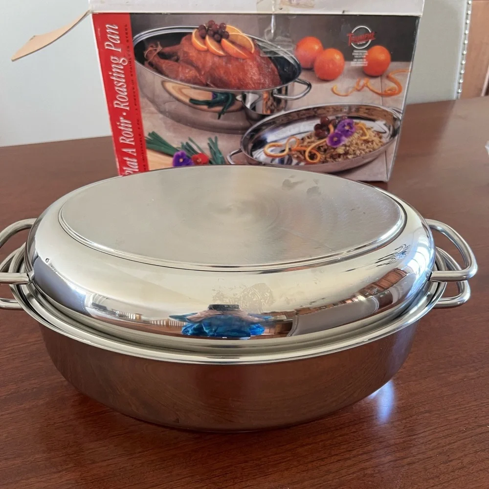 Metro Oval stainless steel Roaster with Induction Lid & Rack